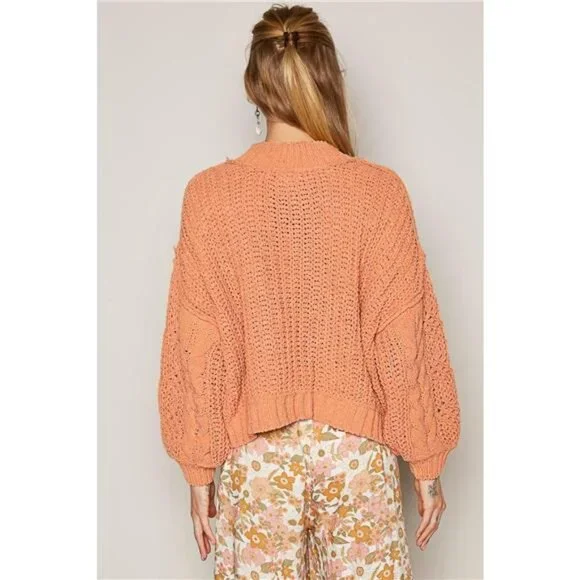 POL Mock Neck‎ Cable Knit Sweater - Picture 2 of 3